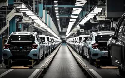 mass-production-assembly-line-modern-cars-ai-generative-274091894